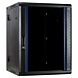 Armadio a muro 15U (ribaltabile) con anta in vetro 600x600x770mm (LxPxA)