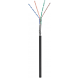 Cavo CAT6 SF/UTP da 50 m per esterni, rigido, nero, su bobina CCA