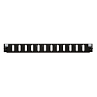 Connettore frontale LC/SC a 12 porte, nero, quad/duplex, adatto per vassoio universale in fibra.