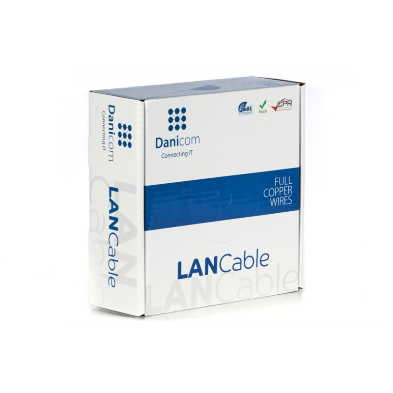 Cavo rigido DANICOM CAT6 UTP da 50 m su rotolo - LSZH (Dca)