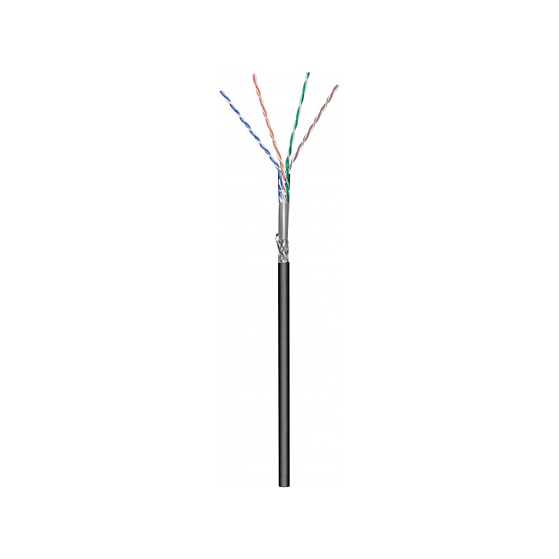 Cavo CAT6 SF/UTP per esterni da 305 m su bobina rigida nera CCA