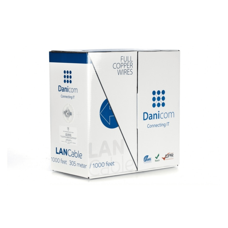 Cavo DANICOM CAT6 100% rame UTP 305m in rotolo rigido - LSZH (Cca)