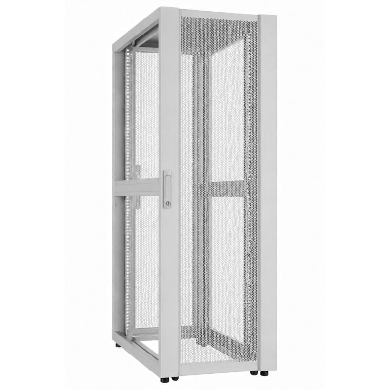 Armadio server per data center 42U con sportello perforato 600x1200x2000mm (LxPxA) Grigio