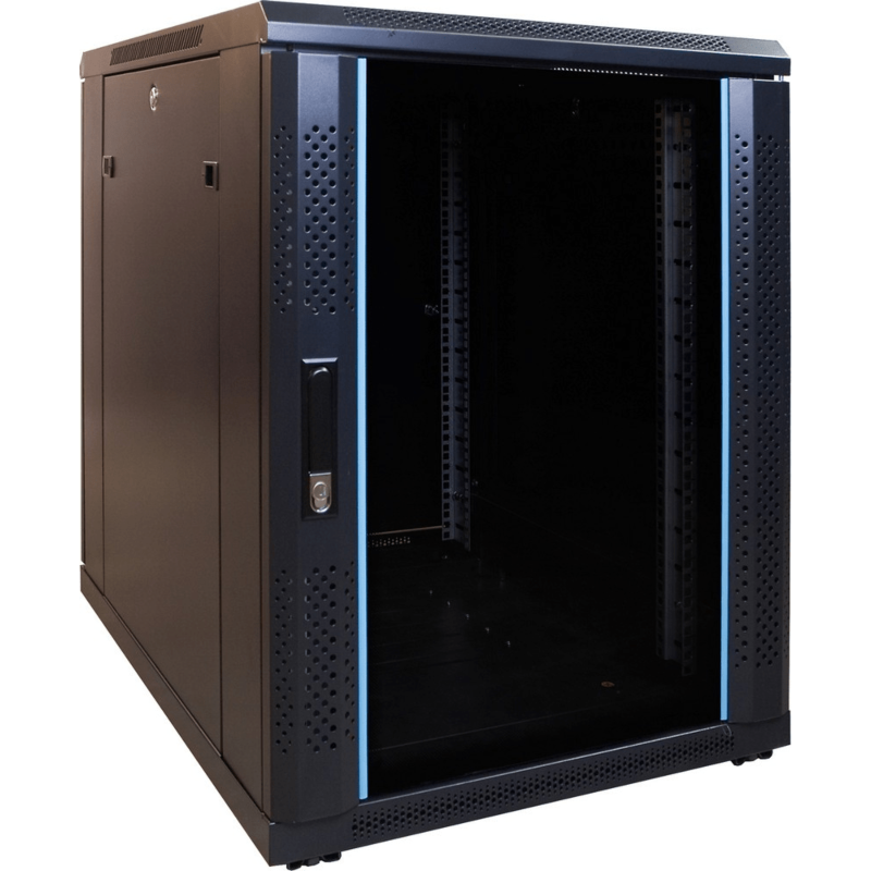 Armadio server mini 15U con porta in vetro 600x800x860mm (LxPxA)