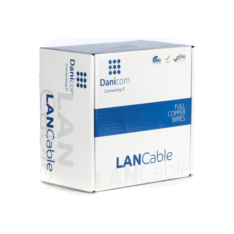 Cavo flessibile DANICOM CAT6A S/FTP da 100 m in rotolo - PVC (Fca)