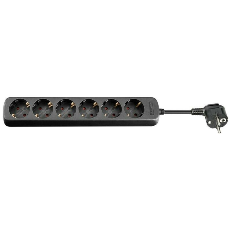 Multipresa a 6 prese, 3 m, nera