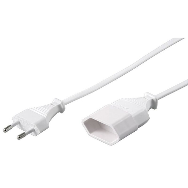 Prolunga elettrica con spina europea, 3 m, bianca
