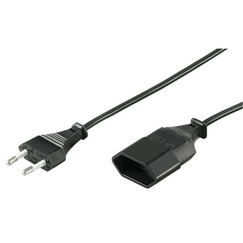 Prolunga elettrica con spina europea, 5 m, nera