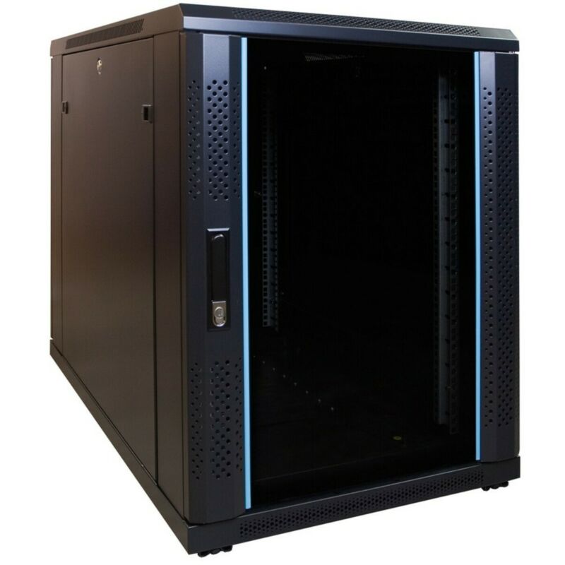 Armadio server mini 15U con porta in vetro 600x1000x860mm (LxPxA)