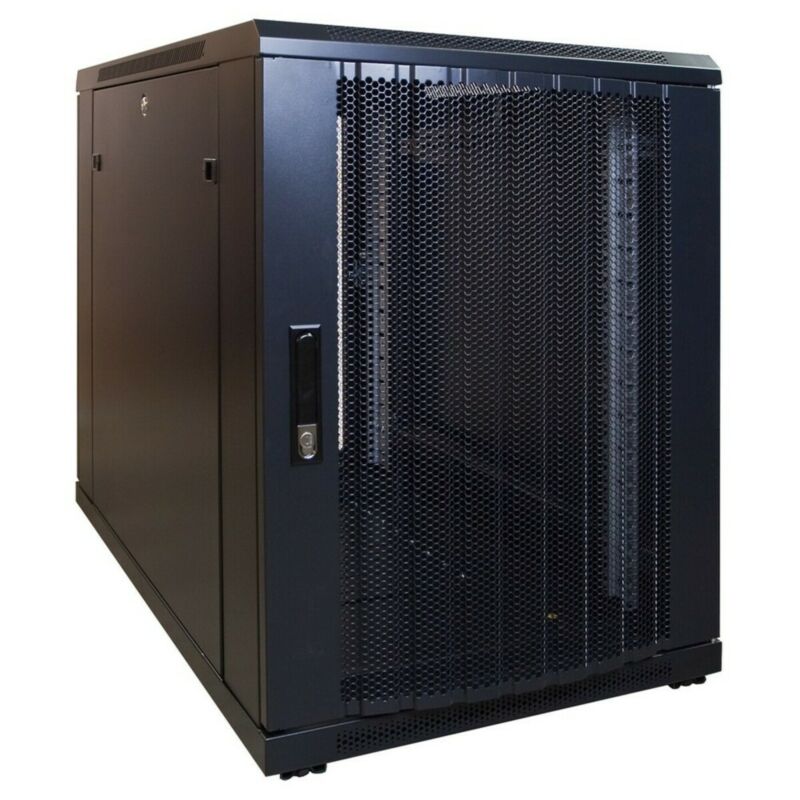 Armadio server mini 15U con sportello perforato 600x1000x860mm (LxPxA)