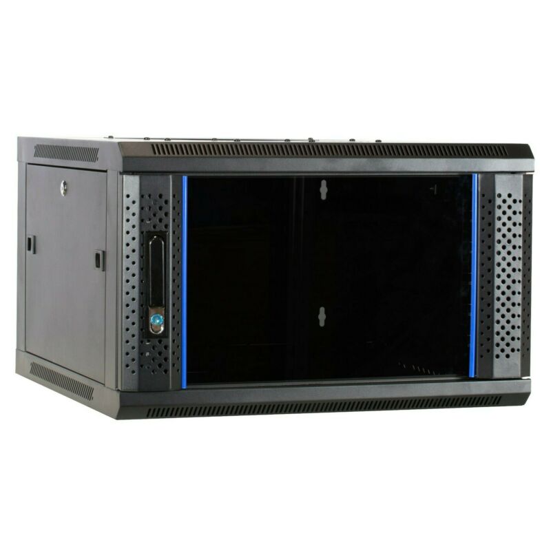 Armadio a muro 6U con anta in vetro 600x600x368 mm (LxPxA)