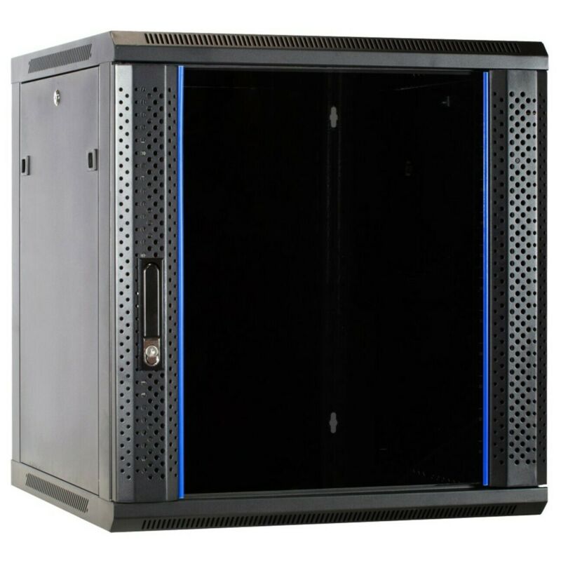 Armadio a muro 12U con anta in vetro 600x600x635 mm (LxPxA)