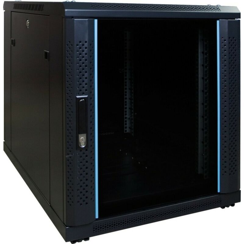Armadio server mini 12U con porta in vetro 600x600x720 mm (LxPxA)