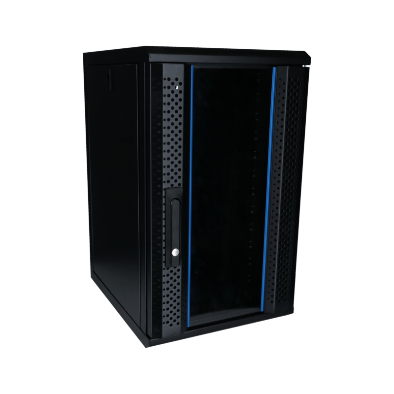 Armadio server da 10 pollici 12U con anta in vetro 370x450x618 mm (LxPxA)