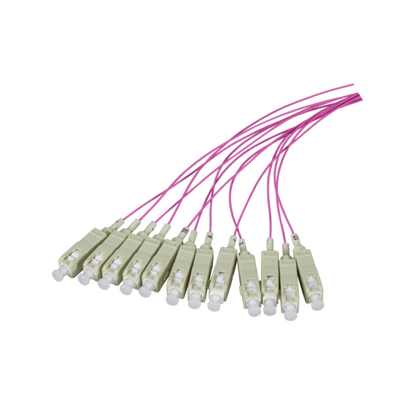 Cavo di collegamento in fibra di vetro OM4 viola LC - 12 pezzi