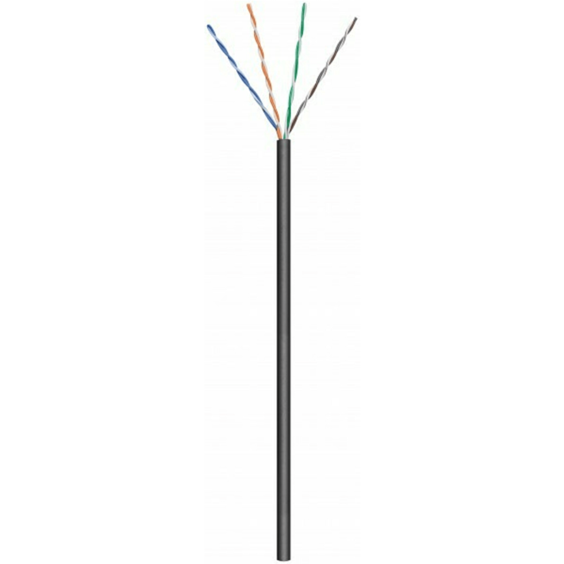 Cavo CAT6 U/UTP da esterno da 100 m su bobina rigida nera CCA