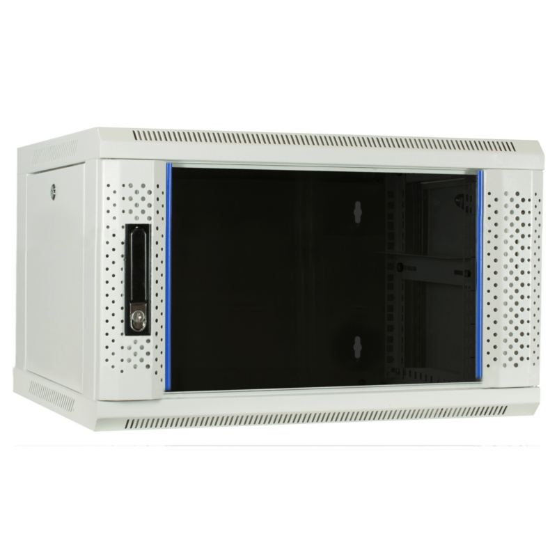 Armadio a muro bianco 4U con anta in vetro 600x450x280mm (LxPxA)