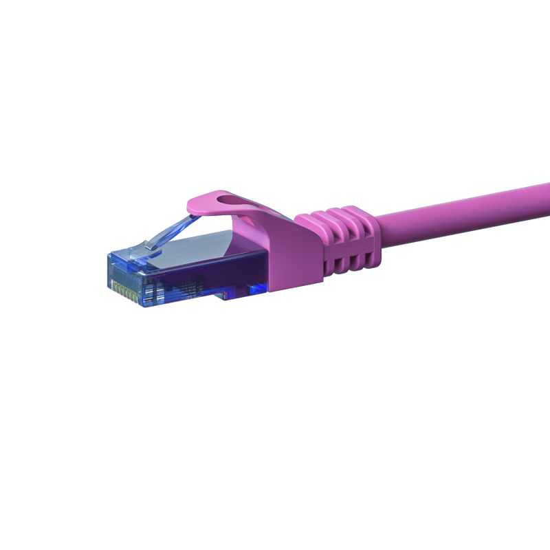 Cavo patch UTP CAT6a da 0,25 m rosa - 100% rame