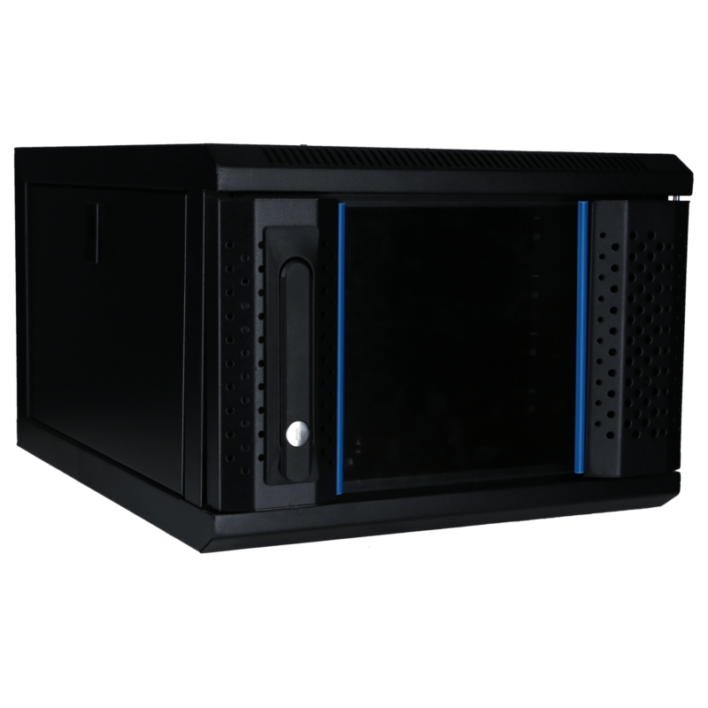 Armadio server 4U da 10 pollici con sportello in vetro, dimensioni 370x450x264 mm (LxPxA)