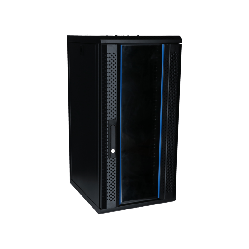 Armadio server da 10 pollici 15U con anta in vetro 370x450x752 mm (LxPxA)