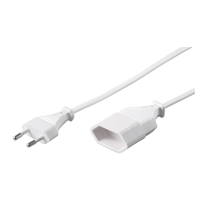Prolunga elettrica con spina europea, 5 m, bianca