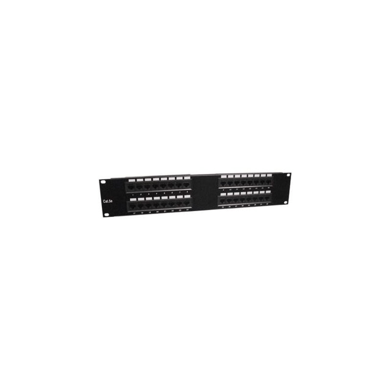 Patch panel UTP da 19 pollici 2U con 32 connettori RJ45 Cat 5e.