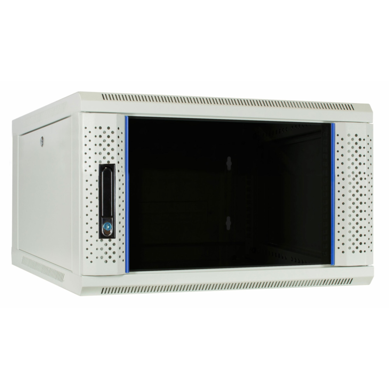 Armadio a muro bianco 4U con anta in vetro 600x600x280 mm (LxPxA)