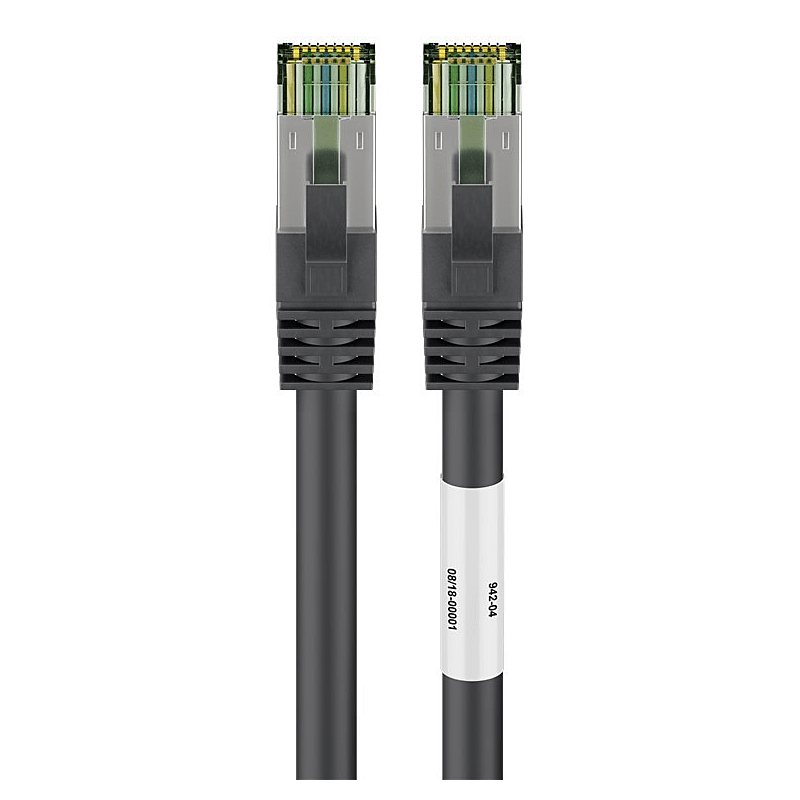 Cavo patch Cat8 S/FTP (PIMF) da 0,25 m, nero.