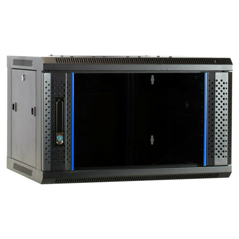 Armadio a muro 6U con anta in vetro 600x450x368 mm (LxPxA)