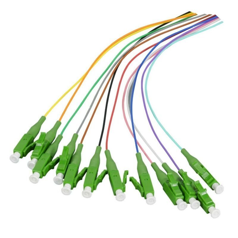 Set di 12 cavi di collegamento colorati in fibra di vetro OS2 LC-APC - 12 pezzi