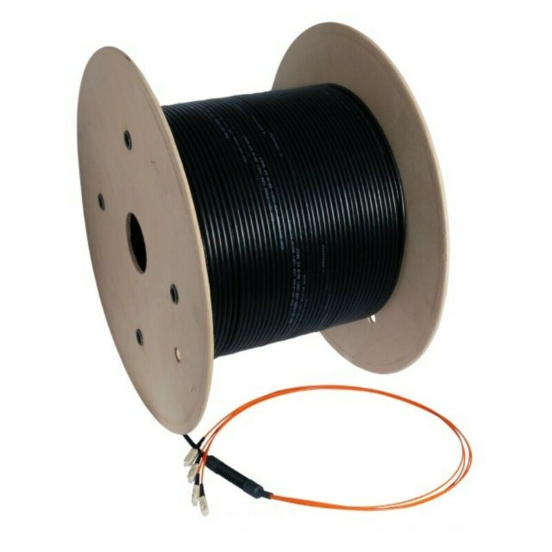Cavo in fibra ottica OS2 personalizzato a 8 fibre, connettori inclusi.