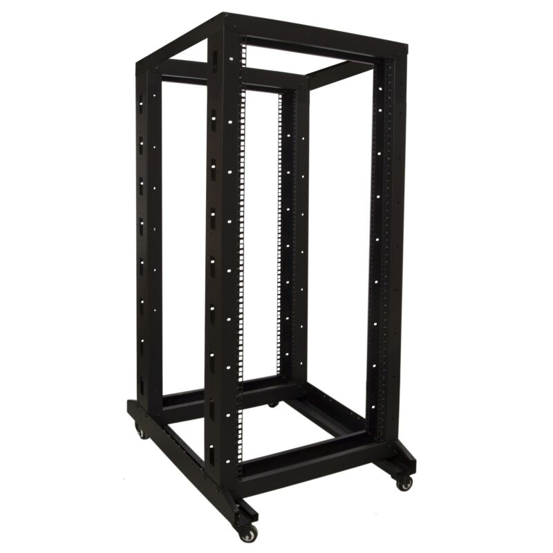 Rack per relè 27U su ruote, dimensioni 600x800x1400 mm (LxPxA)