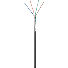 Cavo CAT6 SF/UTP da 50 m per esterni, flessibile, nero, su bobina, con connettore CCA.