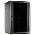 Armadio a muro 18U con anta in vetro 600x600x900mm (LxPxA)