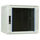 Armadio a muro bianco 9U con anta in vetro 600x450x500mm (LxPxA)