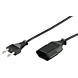 Prolunga elettrica con spina europea, 3 m, nera