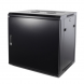 Armadio a muro 9U con anta in metallo, dimensioni 600x450x500 mm (LxPxA).