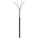 Cavo CAT6 S/FTP da 50 m per esterni, rigido, nero, su bobina CCA