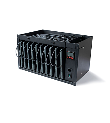 Armadio per laptop 6U da 19" con cassetto Scalergy-Tab per 10 laptop fino a 11".  