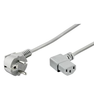 Cavo di alimentazione angolato Schuko-C13, 2 m, grigio