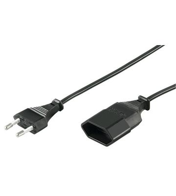 Prolunga elettrica con spina europea, 5 m, nera
