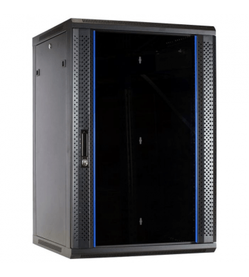 Armadio a muro 27U con anta in vetro 600x600x1300mm (LxPxA)