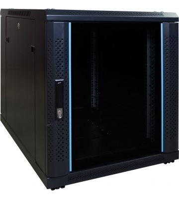 Armadio server mini 12U con porta in vetro 600x600x720 mm (LxPxA)