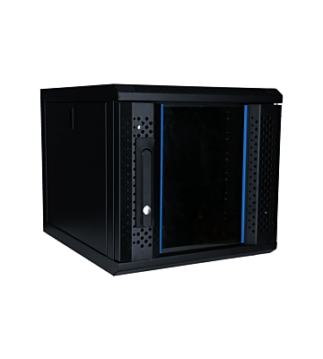 Armadio server da 10 pollici 6U con anta in vetro 370x450x370 mm (LxPxA)