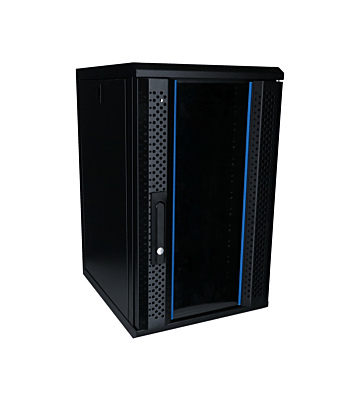 Armadio server da 10 pollici 12U con anta in vetro 370x450x618 mm (LxPxA)