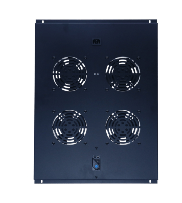 Kit di ventole con 4 ventole e termostato, adatto per armadi server con profondità di 800 mm.