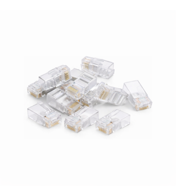 Connettore passante RJ45 UTP CAT5e DANICOM - Passante per conduttore flessibile e rigido - 10 pezzi