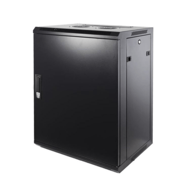 Armadio a muro 15U con anta in metallo, dimensioni 600x450x770 mm (LxPxA).