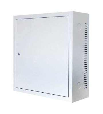 Armadio a muro 3U con anta in metallo, profondità 185 mm, colore bianco.