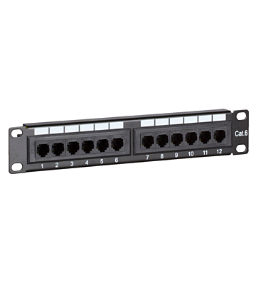 Pannello di permutazione CAT6 UTP da 10 pollici - 12 porte